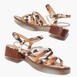 Madewell The Lori Sandal in Snake Embossed Leather 7.5